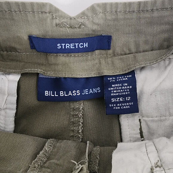 Bill Blass Stretch Wide Leg Green Trousers Chinos Women's Size 12 - Picture 4 of 5